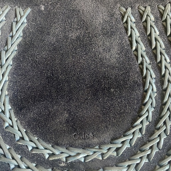 Chloe crossbody Marcie. exclusive  suede Navy contrast stitching. - Picture 9 of 10